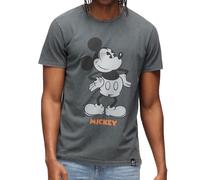 RE:COVERED X Disney Herren T-Shirt mit Mickey Mouse Print Baumwoll-Shirt Rundhals-Shirt MMDIS2775 Grau S
