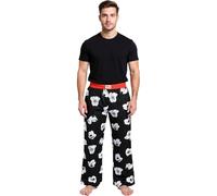 RE:COVERED X Disney Mickey Mouse Loungepants Herren Schlafanzug-Hose mit Mickey Mouse Print Baumwolle Pyjama-Hose RCDIF2106 Schwarz/Weiß XL