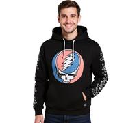 RE:COVERED X Grateful Dead Herren Kapuzen-Pullover mit Band Logo-Print Baumwoll-Hoody Langarm-Shirt RCWBROS170 Schwarz S