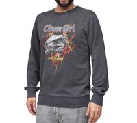 RE:COVERED X Jurassic Park Herren Rundhals-Pullover mit ‎‎"Raptors on Tour 1993"-Print Langarm-Shirt Sweat-Shirt MMUNV1947 Dunkel-Grau S