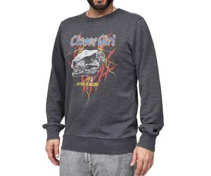 RE:COVERED X Jurassic Park Herren Rundhals-Pullover mit ‎‎"Raptors on Tour 1993"-Print Langarm-Shirt Sweat-Shirt MMUNV1947 Dunkel-Grau S