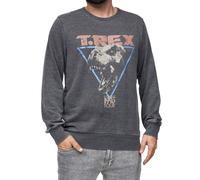 RE:COVERED X Jurassic Park Herren Rundhals-Pullover mit ‎‎T-Rex 1993 Vintage-Print Langarm-Shirt Sweat-Shirt MMUNV1960 Dunkel-Grau S