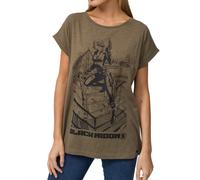 RE:COVERED X MARVEL Damen T-Shirt mit Black Widow Aufdruck Baumwoll-Shirt Kurzarm-Shirt MMMARV1121 Khaki L