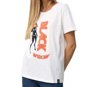 RE:COVERED X MARVEL Damen T-Shirt mit "Black Widow"-Print Baumwoll-Shirt Kurzarm-Shirt MMMARV1122 Ecru-Weiß M