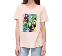 RE:COVERED X MARVEL Damen T-Shirt mit "Pop Art Portrait"-Print Baumwoll-Shirt Kurzarm-Shirt MMMARV1125 Rosa M