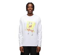 RE:COVERED X nickelodeon Herren Langarm-Shirt SpongeBob Schwammkopf Design Baumwoll-Pullover Rundhals-Shirt MMVCM272 Weiß L