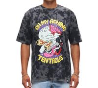 RE:COVERED X nickelodeon Herren T-Shirt SpongeBob Schwammkopf Baumwoll-Shirt Rundhals-Shirt RCVCM685 Schwarz S