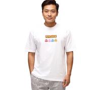 RE:COVERED X PAC MAN Herren T-Shirt Fruit Eyes Baumwoll-Shirt mit großem Rückenprint Rundhals-Shirt RCPCM289 Weiß L