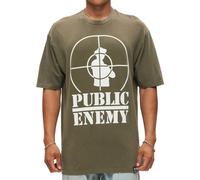 RE:COVERED X PUBLIC ENEMY Herren T-Shirt Baumwoll-Shirt mit großem Print Rundhals-Shirt RCBVD3836 Khaki M