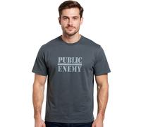 RE:COVERED X PUBLIC ENEMY Herren T-Shirt Fight the Power Baumwoll-Shirt Rundhals-Shirt RCBVD3838 Grau XL