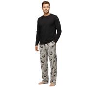 RE:COVERED X Star Trek Loungepants Herren Schlafanzug-Hose mit Star-Trek-Print Baumwolle Pyjama-Hose RCVCM652 Grau L
