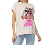 RE:COVERED X STAR WARS Damen T-Shirt mit "Darth Vader & The Empire Strikes Back"-Print Baumwoll-Shirt Rundhals-Shirt Boyfriend-Cut MMSTW2392 Rosa XL