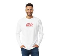 RE:COVERED X STAR WARS Herren Langarm-Shirt Das Imperium schlägt zurück Baumwoll-Shirt Longsleeve MMSTW2452 Weiß/Rot M