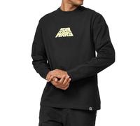 RE:COVERED X STAR WARS Herren Rundhals-Shirt mit Poster-Print Baumwoll-Longsleeve MMSTW2446 Schwarz M