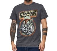 RE:COVERED X STAR WARS Herren T-Shirt Das Imperium schlägt zurück mit Baumwolle Kurzarm-Shirt MMSTW2337 Dunkel-Grau S