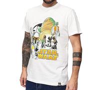 RE:COVERED X STAR WARS Herren T-Shirt mit Jaba Group Print Baumwoll-Shirt Kurzarm-Shirt MMSTW2321 Ecru-Weiß L