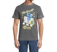 RE:COVERED X STAR WARS Herren T-Shirt mit R2D2-Print Baumwoll-Shirt Kurzarm-Shirt AKSTW2166 Dunkel-Grau M