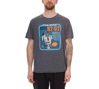 RE:COVERED X STAR WARS Herren T-Shirt mit R2D2-Print Baumwoll-Shirt Kurzarm-Shirt AKSTW2229 Dunkel-Grau M