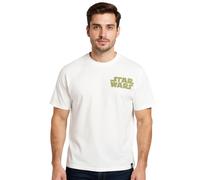 RE:COVERED X STAR WARS Herren T-Shirt mit Rücken-Print Baumwoll-Shirt Kurzarm-Shirt RCDIF2045 Ecru-Weiß XL