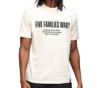 RE:COVERED X The Godfather Herren Baumwoll-Shirt mit großem Schriftzug-Print Kurzarm-Shirt MMVCM306 Beige S