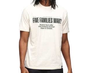 RE:COVERED X The Godfather Herren Baumwoll-Shirt mit großem Schriftzug-Print Kurzarm-Shirt MMVCM306 Beige S