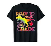 Ready to Crush 2nd Grade Dinosaur Back to School Tie Dye Preisgünstiges Grafik-T-Shirt