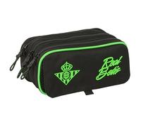 Real BETIS BALOMPIÉ Federmäppchen mit 3 Fächern, für Kinder, ideal für Kinder im Schulalter, bequem und vielseitig, Qualität und Widerstandsfähigkeit, 21,5 x 8 x 10 cm