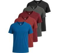 Real Essentials 5er-Pack: Herren-T-Shirt, V-Ausschnitt, Dry-Fit, feuchtigkeitsableitend, Active Athletic Tech Performance, Set 9, XX-Large