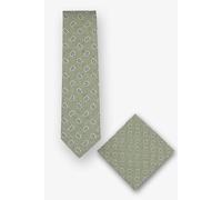 Real Guys Set Krawatte, Einstecktuch grün, Paisley