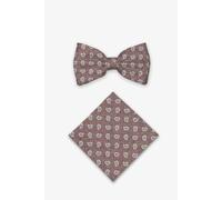 Real Guys Set Fliege, Einstecktuch rot, Paisley