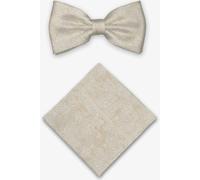 Real Guys Set Fliege, Einstecktuch beige, Paisley