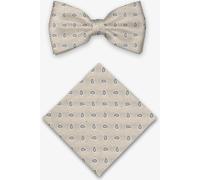 Real Guys Set Fliege, Einstecktuch beige, Paisley