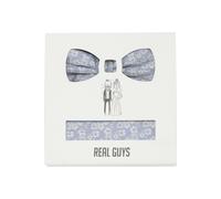 Real Guys Set Fliege, Einstecktuch blau, Blumen