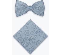 Real Guys Set Fliege, Einstecktuch blau, Blumen