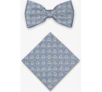 Real Guys Set Fliege, Einstecktuch blau, Paisley