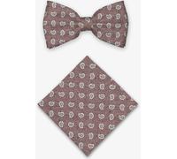 Real Guys Set Fliege, Einstecktuch rot, Paisley