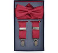Real Guys Set Hosenträger, Fliege, Einstecktuch bordeaux, Einfarbig
