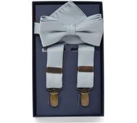 Real Guys Set Hosenträger, Fliege, Einstecktuch grau, Einfarbig