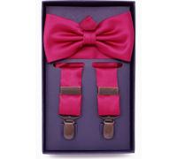 Real Guys Set Hosenträger, Fliege, Einstecktuch mauve, Einfarbig