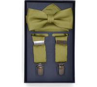 Real Guys Set Hosenträger, Fliege, Einstecktuch oliv, Einfarbig