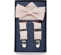 Real Guys Set Hosenträger, Fliege, Einstecktuch rosa, Einfarbig