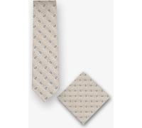 Real Guys Set Krawatte, Einstecktuch beige, Paisley