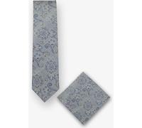 Real Guys Set Krawatte, Einstecktuch blau, Blumen