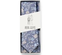 Real Guys Set Krawatte, Einstecktuch blau, Blumen