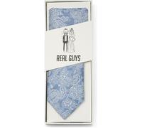 Real Guys Set Krawatte, Einstecktuch blau, Paisley