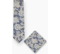 Real Guys Set Krawatte, Einstecktuch blau, Paisley