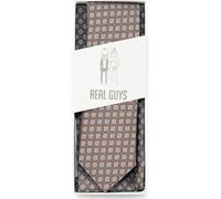 Real Guys Set Krawatte, Einstecktuch braun, Gemustert