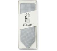 Real Guys Set Krawatte, Einstecktuch grau, Gemustert