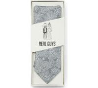 Real Guys Set Krawatte, Einstecktuch grau, Paisley
