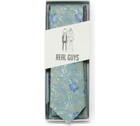 Real Guys Set Krawatte, Einstecktuch grün, Blumen